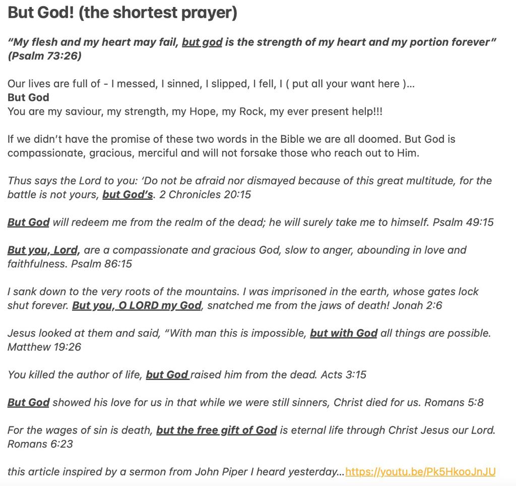 But God! the shortest prayer!