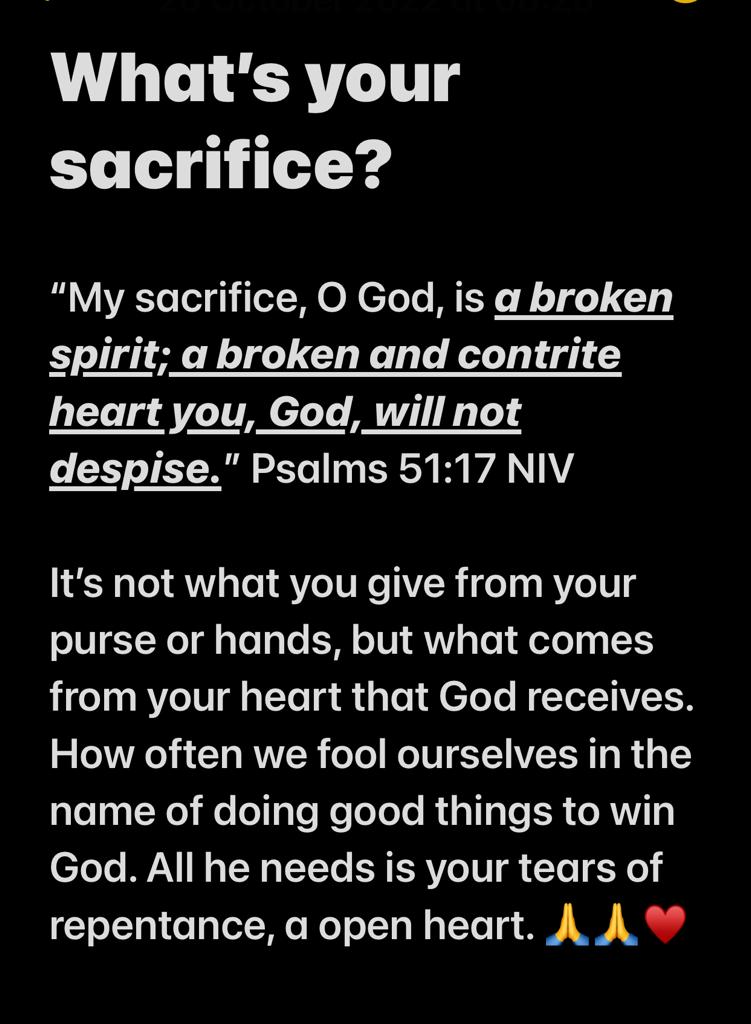 What’s your sacrifice?