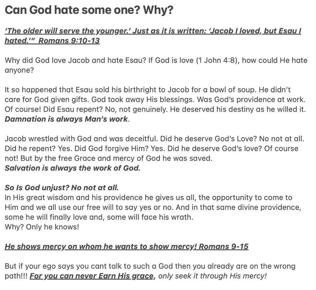 Can God hate someone? Why?