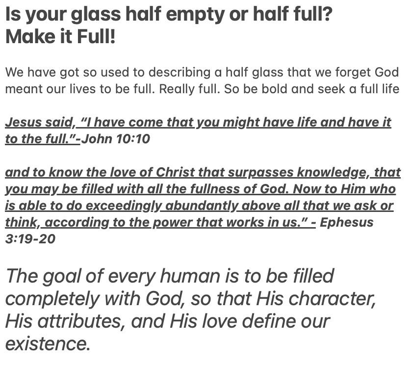 Is your glass half empty or half full?