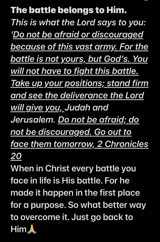 The battle belongs to God!