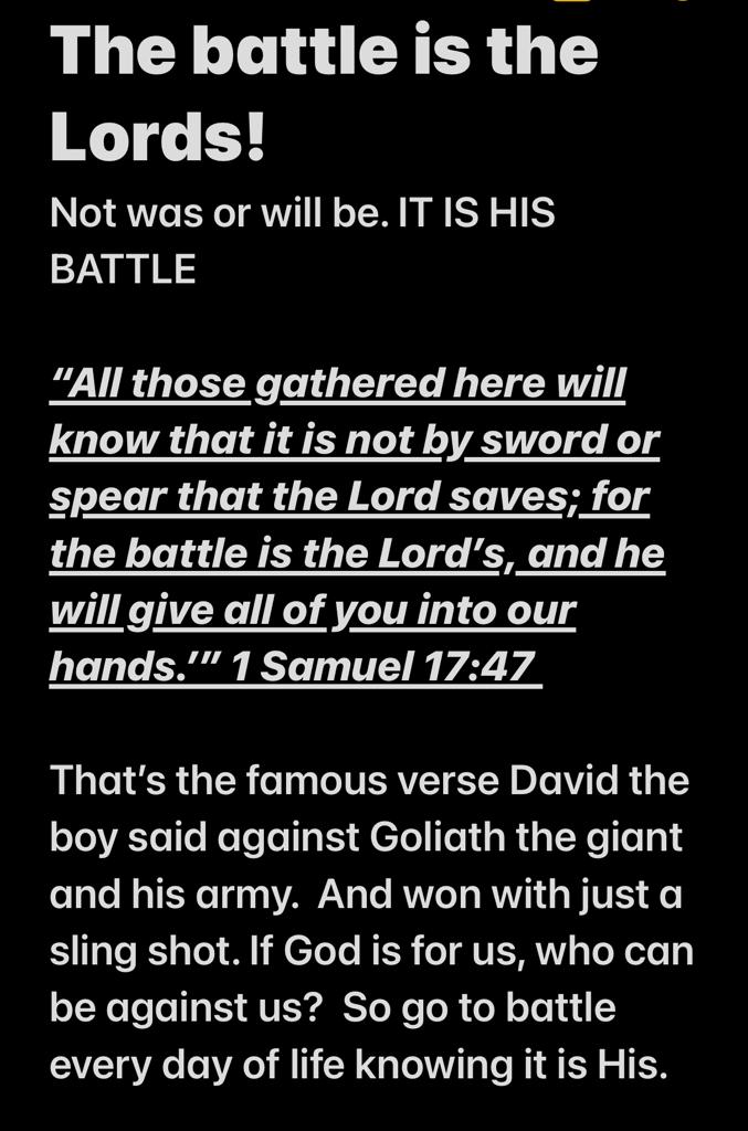 The battle is the Lords!