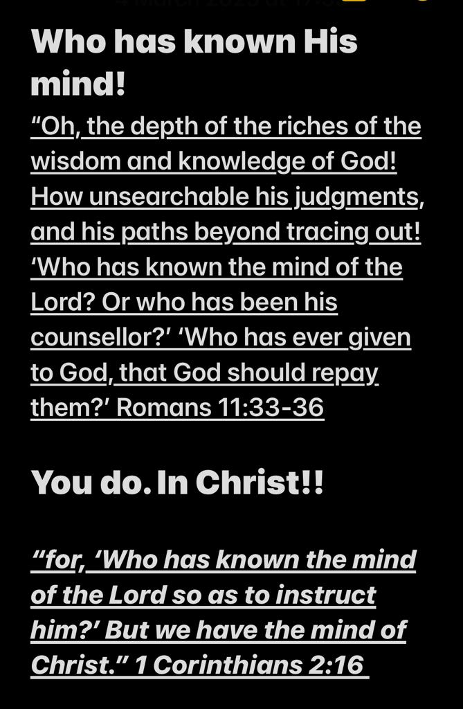 Do you know the mind of God? You do!