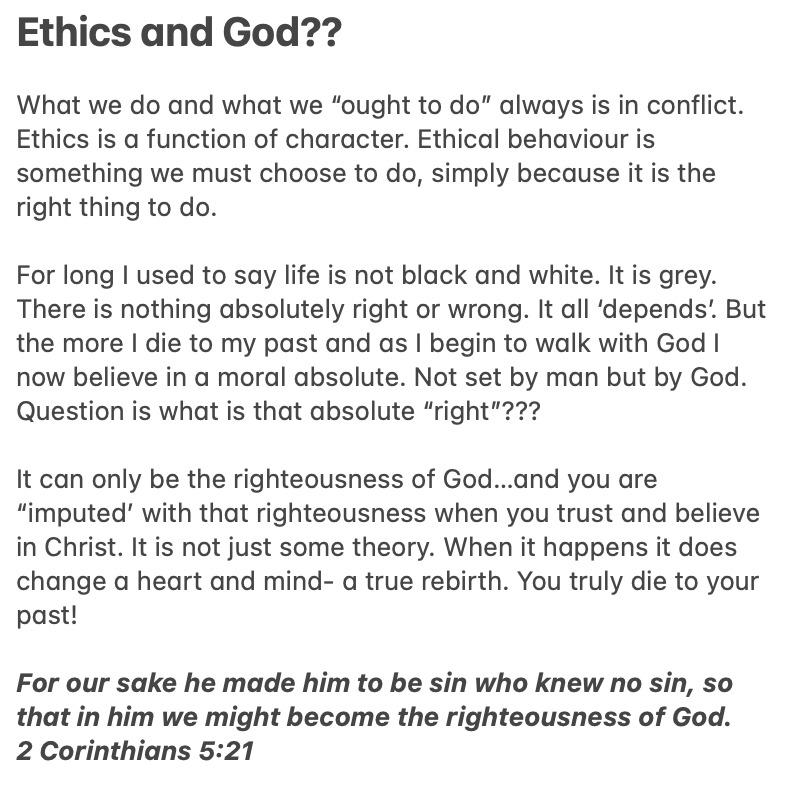 Ethics and God!