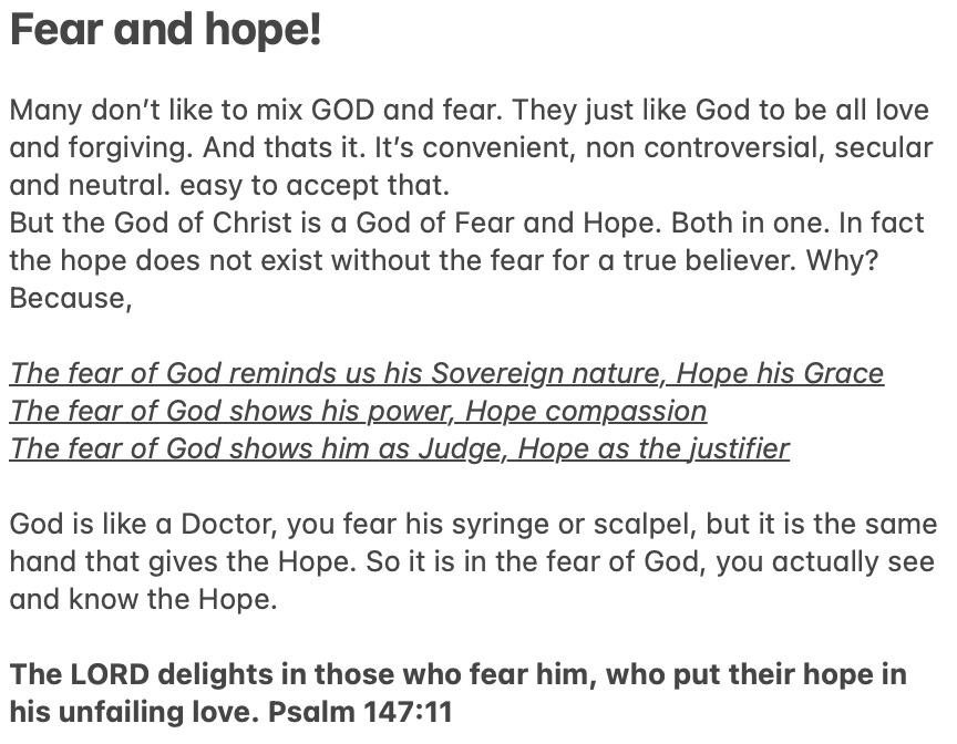 Fear And Hope