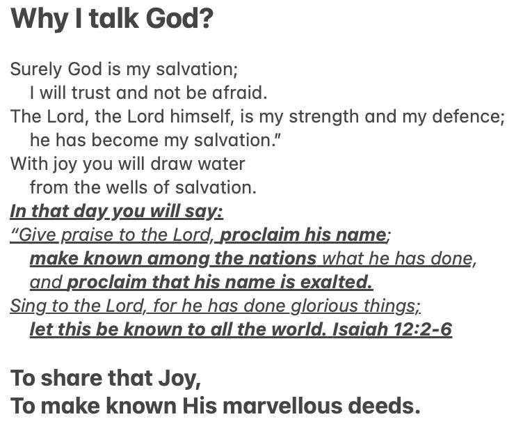 Why I talk God?