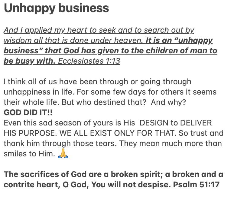 Unhappy business…